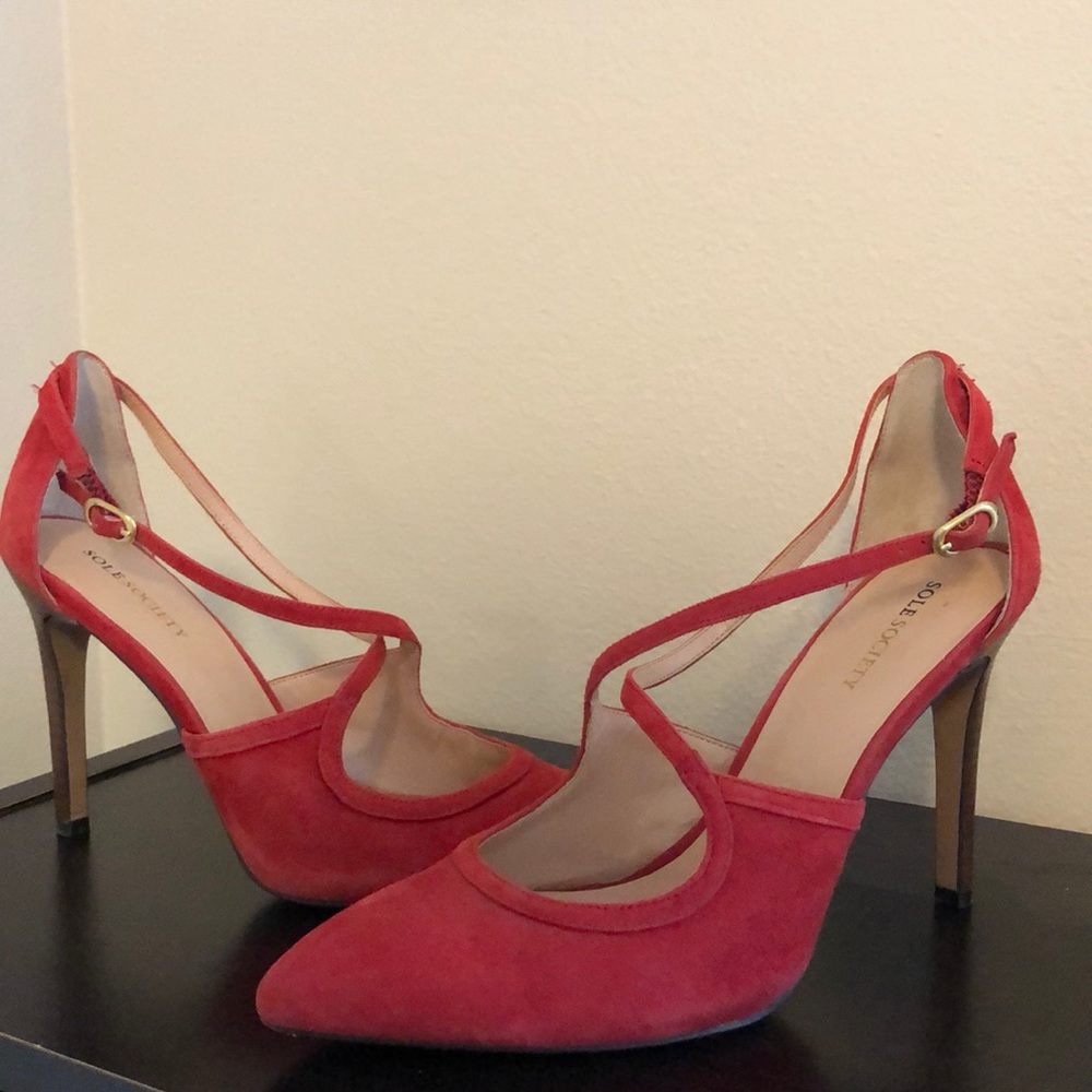Sole Society Red Strappy Heel